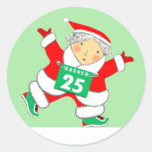 Kerstfeestdag met Runner Ronde Sticker (Voorkant)