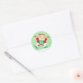 Kerstfeestdag met Runner Ronde Sticker (Envelop)