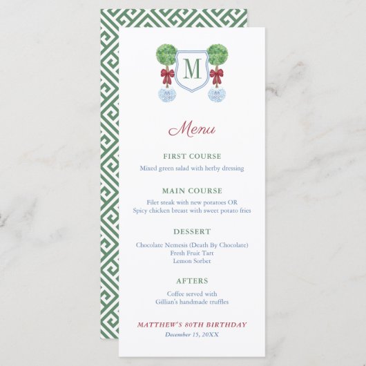 Kerstfeestdag met Smart Red en Green Family Menu (Voorkant / Achterkant)