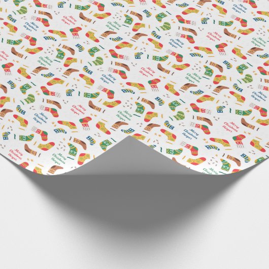 Kerstfeestdag met speciale Sokken en speciale kers Cadeaupapier (Hoek)