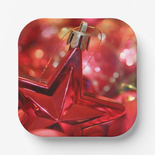 Kerstfeestdag met ster papieren bordje (Voorkant)