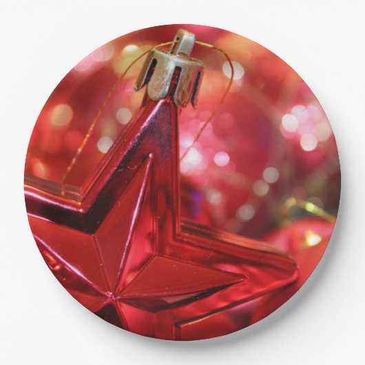 Kerstfeestdag met ster papieren bordje (Voorkant)