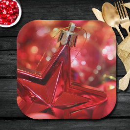 Kerstfeestdag met ster papieren bordje