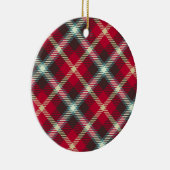 kerstfeestdag met Tartan Pattern Pset Design Keramisch Ornament (Rechts)