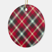 kerstfeestdag met Tartan Pattern Pset Design Keramisch Ornament (Links)