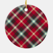 kerstfeestdag met Tartan Pattern Pset Design Keramisch Ornament (Achterkant)