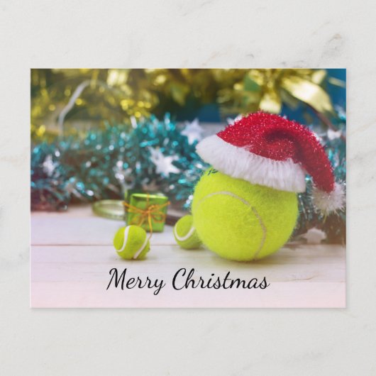 Kerstfeestdag met tennis en kerstfeest met Santa H Briefkaart (Voorkant)