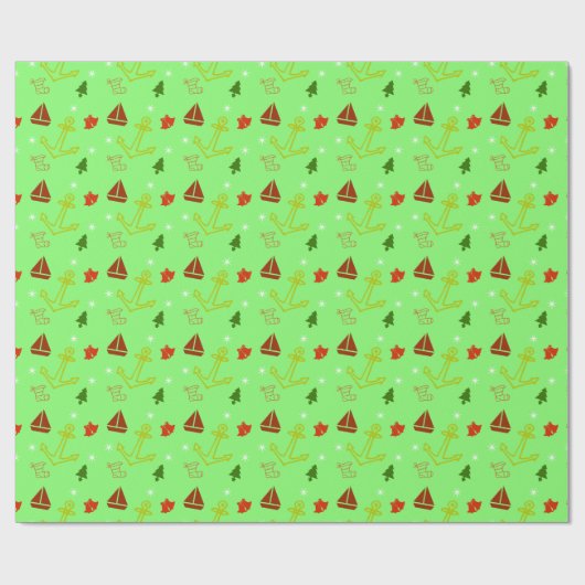 kerstfeestdag met thuisboot cadeautje cadeaupapier (Vlak)