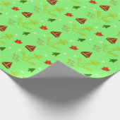 kerstfeestdag met thuisboot cadeautje cadeaupapier (Hoek)