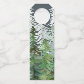 Kerstfeestdag met waterverf-bos flessenhanger (Achterkant)