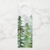 Kerstfeestdag met waterverf-bos flessenhanger (Achterkant)