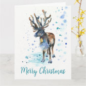 Kerstfeestdag met Waterverf met handschilderen Kaart (Gele Bloem)