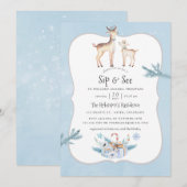 kerstfeestdag met Waterverf van pasta en zie Kaart (Voorkant / Achterkant)