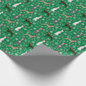 Kerstfeestdag met Whippet Dogs Cadeaupapier (Hoek)