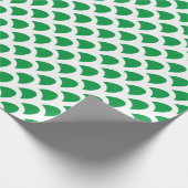 Kerstfeestdag met witte groene geometrische patron cadeaupapier (Hoek)