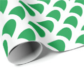 Kerstfeestdag met witte groene geometrische patron cadeaupapier (Rol Hoek)