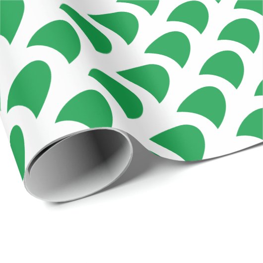 Kerstfeestdag met witte groene geometrische patron cadeaupapier (Rol Hoek)