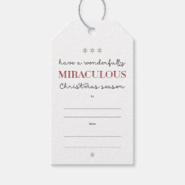 Kerstfeestdag met wonderen cadeaulabel