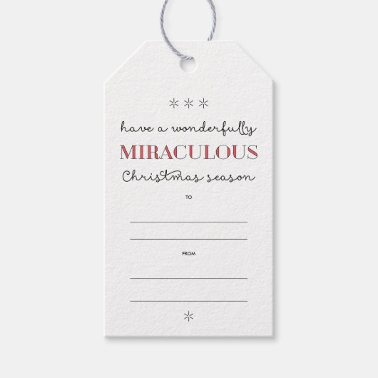 Kerstfeestdag met wonderen cadeaulabel (Voorkant)