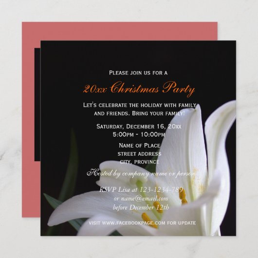  kerstfeestdag met zuivere witte bloem kaart (Voorkant / Achterkant)