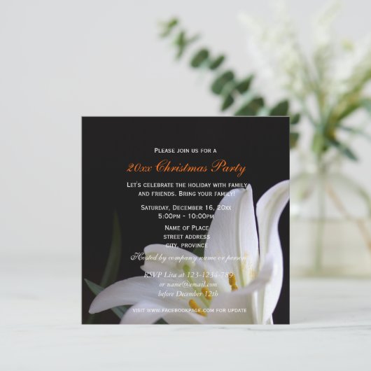  kerstfeestdag met zuivere witte bloem kaart (Staand voorkant)