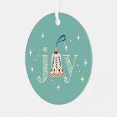 Kerstfeestdag Metalen Ornament (Voorkant links)