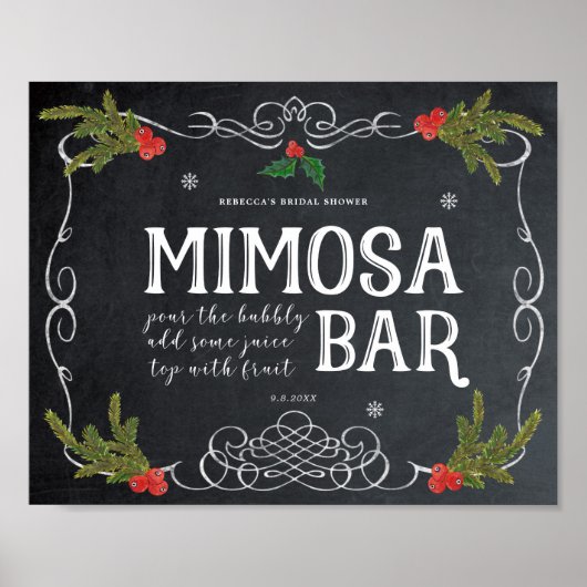 kerstfeestdag mimosa bruiloft poster (Voorkant)