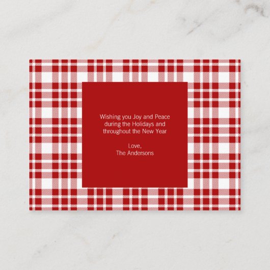 Kerstfeestdag, mini-feestdag advieskaart (Achterkant)