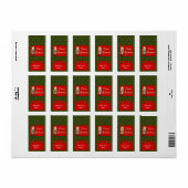 Kerstfeestdag Miniatuurstaafdeksels voor Snoepjes Etiket (Full Sheet)