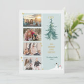 Kerstfeestdag minimalistisch modern Wenskaart Bedankkaart (Staand voorkant)