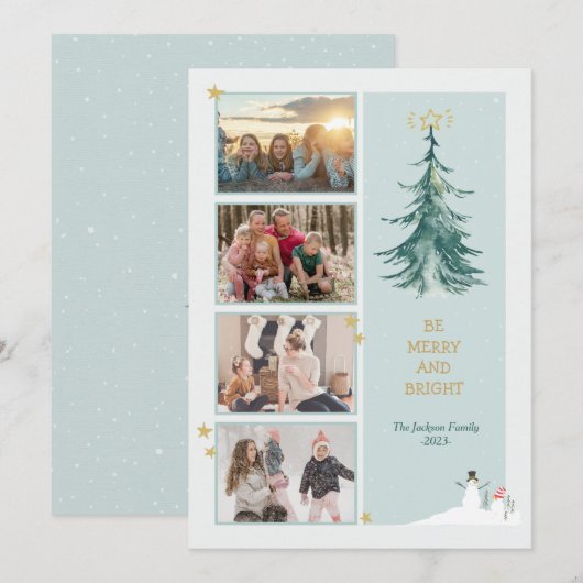 Kerstfeestdag minimalistisch modern Wenskaart Bedankkaart (Voorkant / Achterkant)