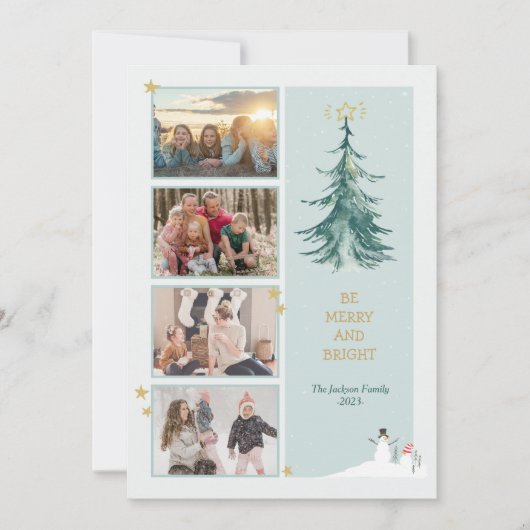 Kerstfeestdag minimalistisch modern Wenskaart Bedankkaart (Voorkant)