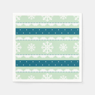 Kerstfeestdag - Mint en Blauwgroen Snowflakes Servetten