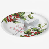 kerstfeestdag mistletoe berries papieren bordje (Gekanteld)