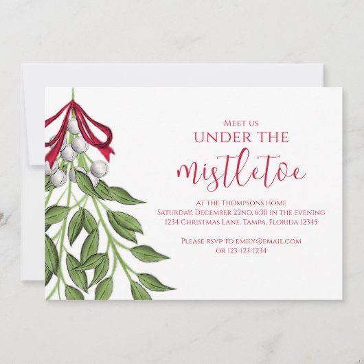 Kerstfeestdag Mistletoe Greenery Berries Kaart (Voorkant)