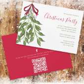 Kerstfeestdag Mistletoe Greenery QR Code Kaart
