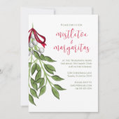 Kerstfeestdag Mistletoe Margaritas Greenery Kaart (Voorkant)