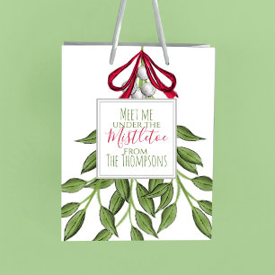 Kerstfeestdag Mistletoe Merry Whimsical Cute Medium Cadeauzakje