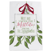 Kerstfeestdag Mistletoe Merry Whimsical Cute Medium Cadeauzakje (Voorkant)