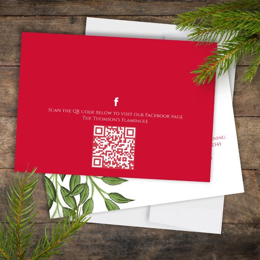 Kerstfeestdag Mistletoe Social Media QR Code Kaart