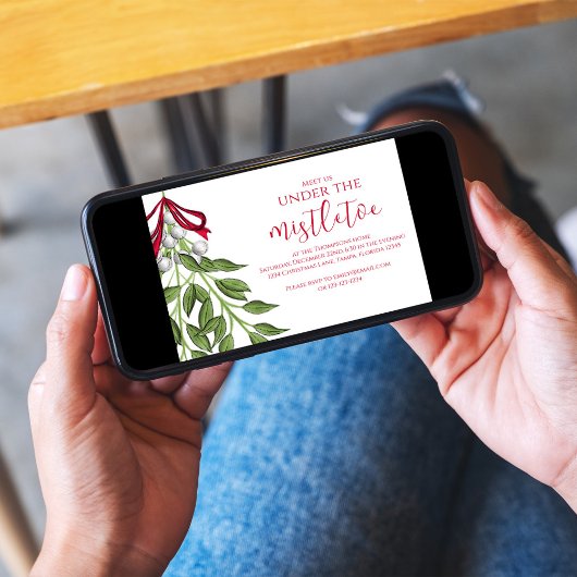 Kerstfeestdag Mistletoe Social Media QR Code Kaart