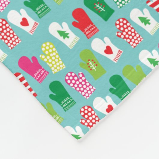 Kerstfeestdag Mittens Pattern Fleece Deken (Hoek)