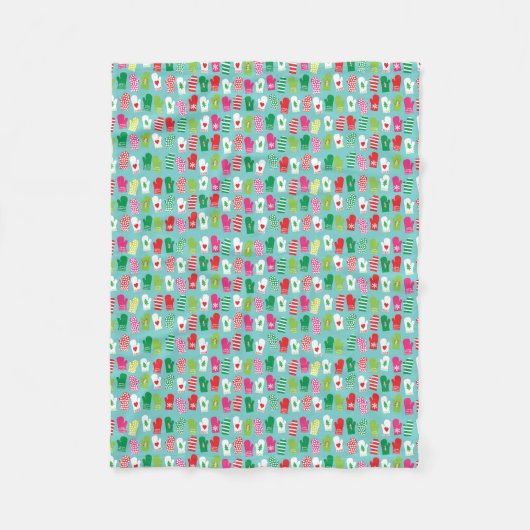 Kerstfeestdag Mittens Pattern Fleece Deken (Voorkant)
