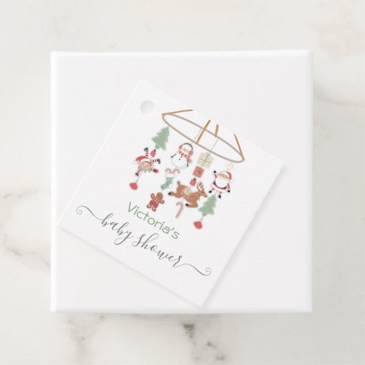 Kerstfeestdag mobiel Baby shower Bedankjes Labels (In situ)