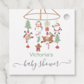 Kerstfeestdag mobiel Baby shower Bedankjes Labels (Achterkant)