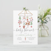 Kerstfeestdag mobiel Baby shower Kaart (Staand voorkant)