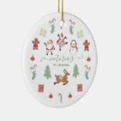 Kerstfeestdag mobiel Baby shower Keramisch Ornament (Rechts)