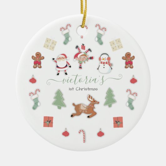 Kerstfeestdag mobiel Baby shower Keramisch Ornament (Voorkant)
