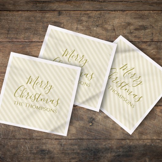 Kerstfeestdag Modern minimalistische gouden strepe Servet