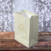 Kerstfeestdag Modern minimalistische goudsneeuw Medium Cadeauzakje